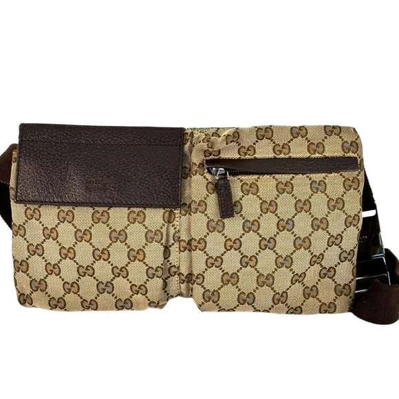 COPY - Gucci GG Canvas Web Print Double Pocket BELTBAG - Picture 3 of 17